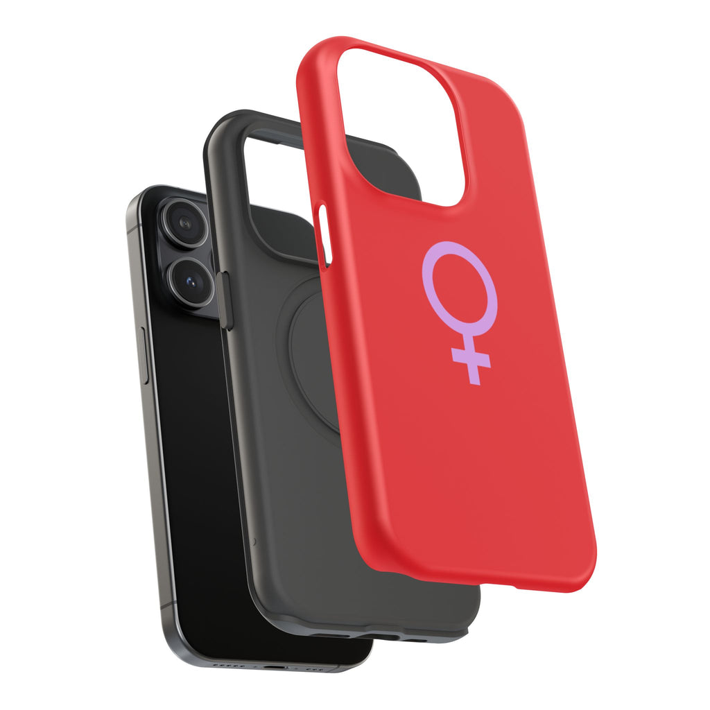 Venus Female Symbol phone case | Impact-Resistant Case, Red