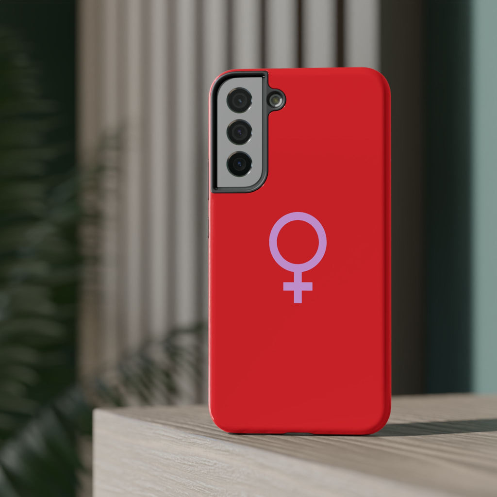 Venus Female Symbol phone case | Impact-Resistant Case, Red