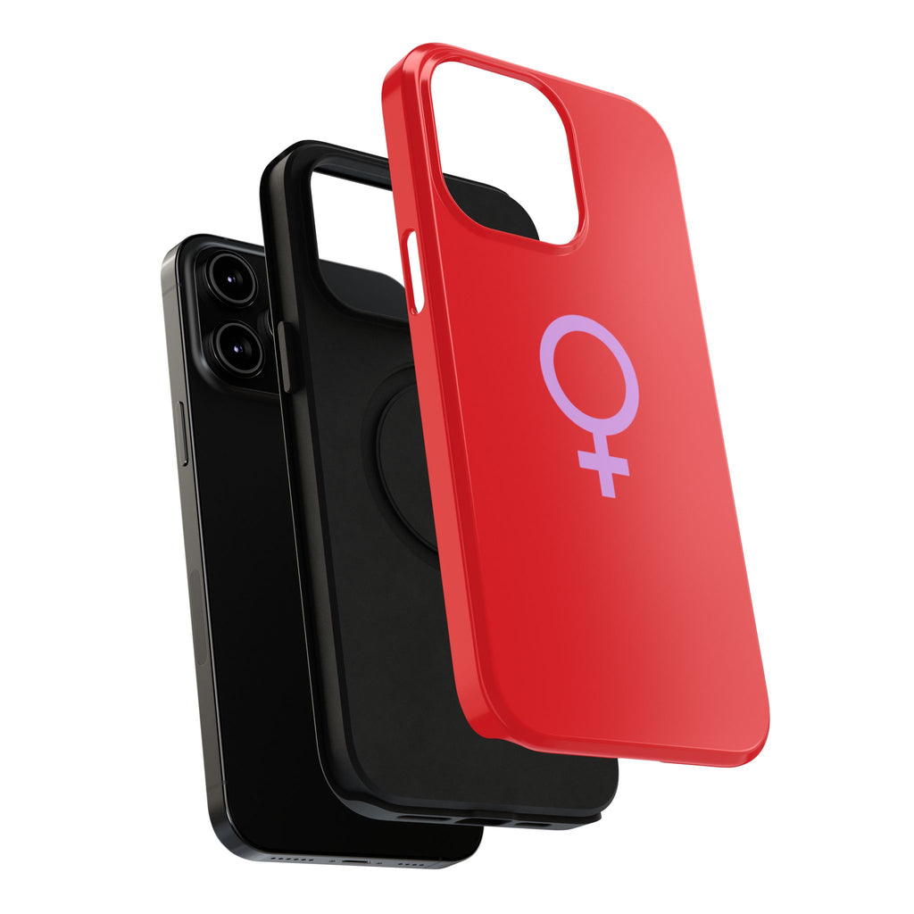 Venus Female Symbol phone case | Impact-Resistant Case, Red