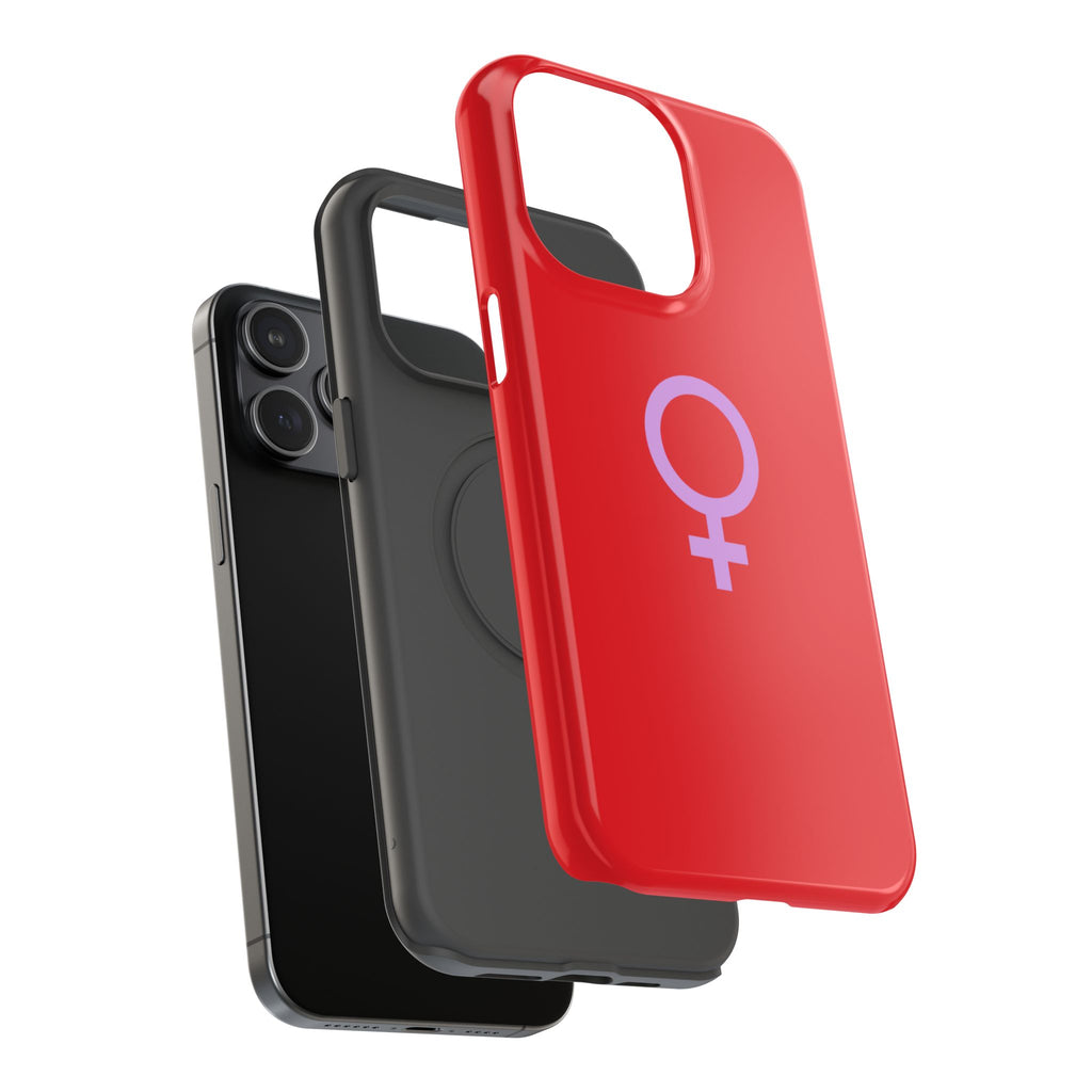 Venus Female Symbol phone case | Impact-Resistant Case, Red