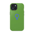 Blue Venus Symbol on Green Phone Case | Impact-Resistant Phone Case