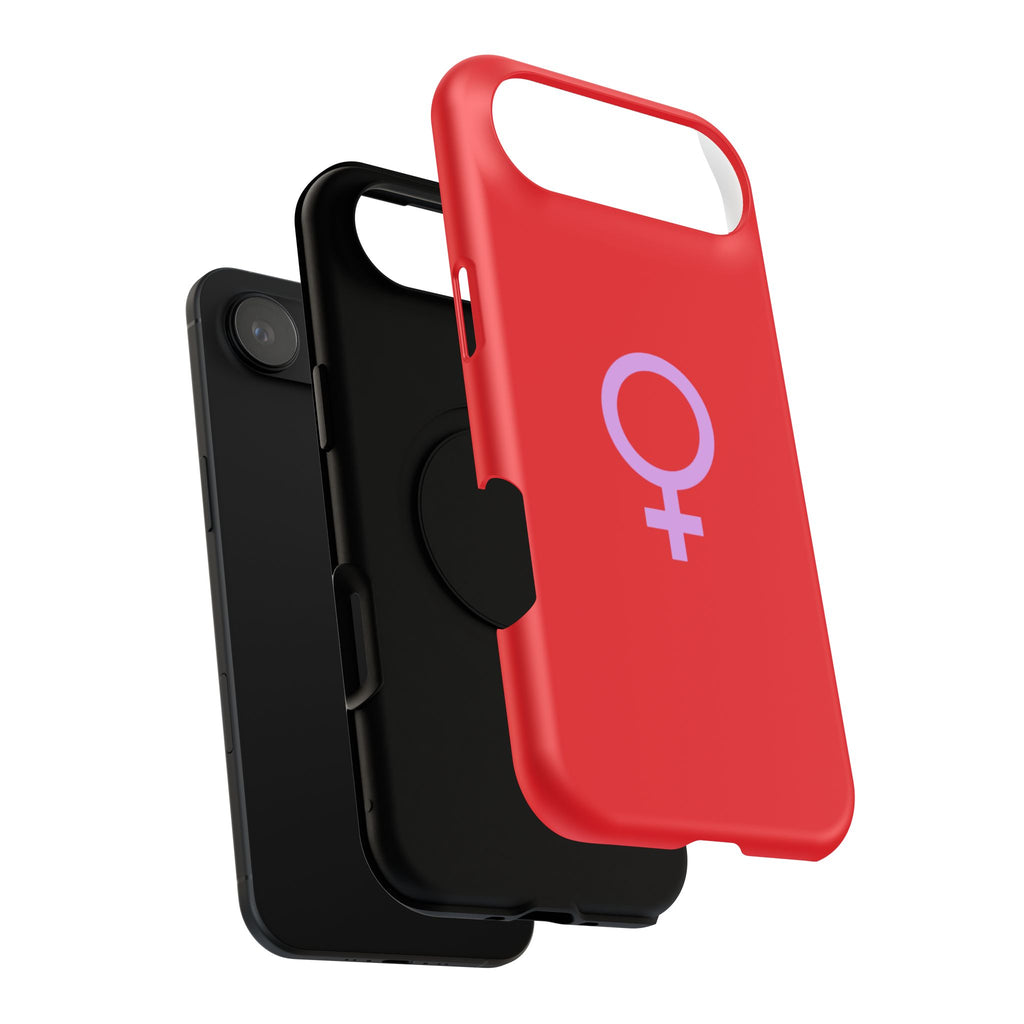 Venus Female Symbol phone case | Impact-Resistant Case, Red