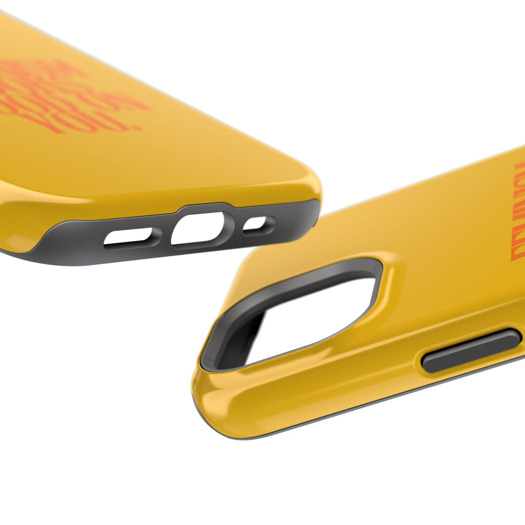 Feminism Looks Good On You Phone Case | Impact-Resistant Yellow Feminist Quote