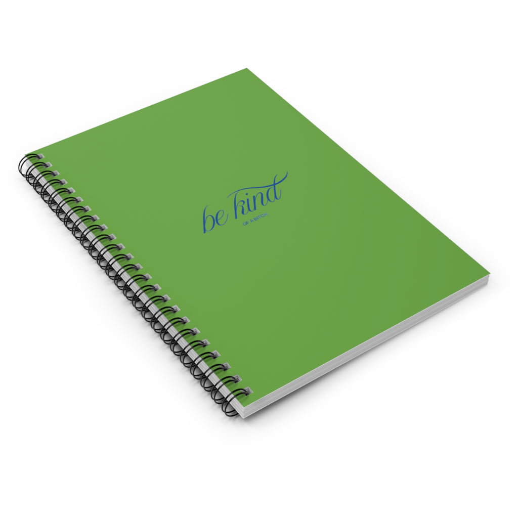 Be Kind script typography Spiral Notebook | Ruled lined journal