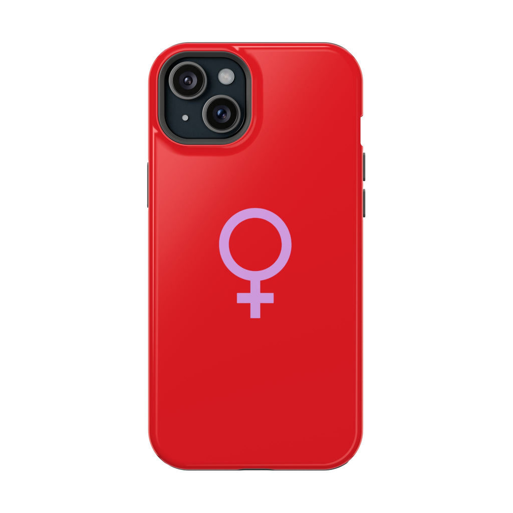Venus Female Symbol phone case | Impact-Resistant Case, Red