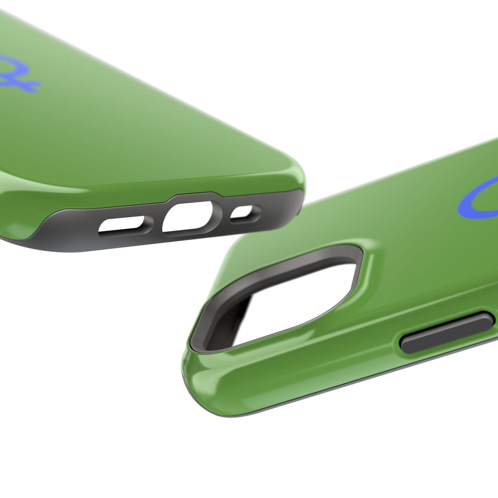 Blue Venus Symbol on Green Phone Case | Impact-Resistant Phone Case