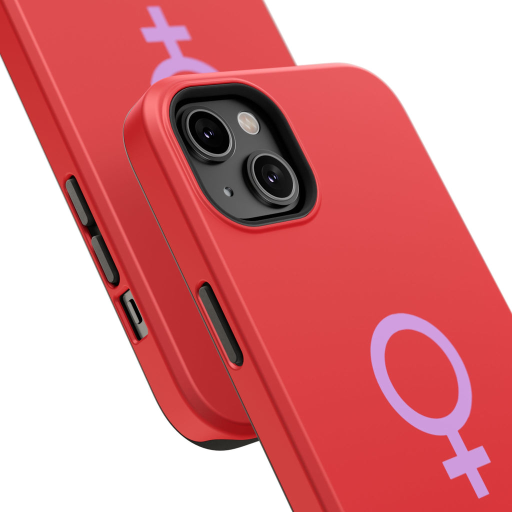 Venus Female Symbol phone case | Impact-Resistant Case, Red