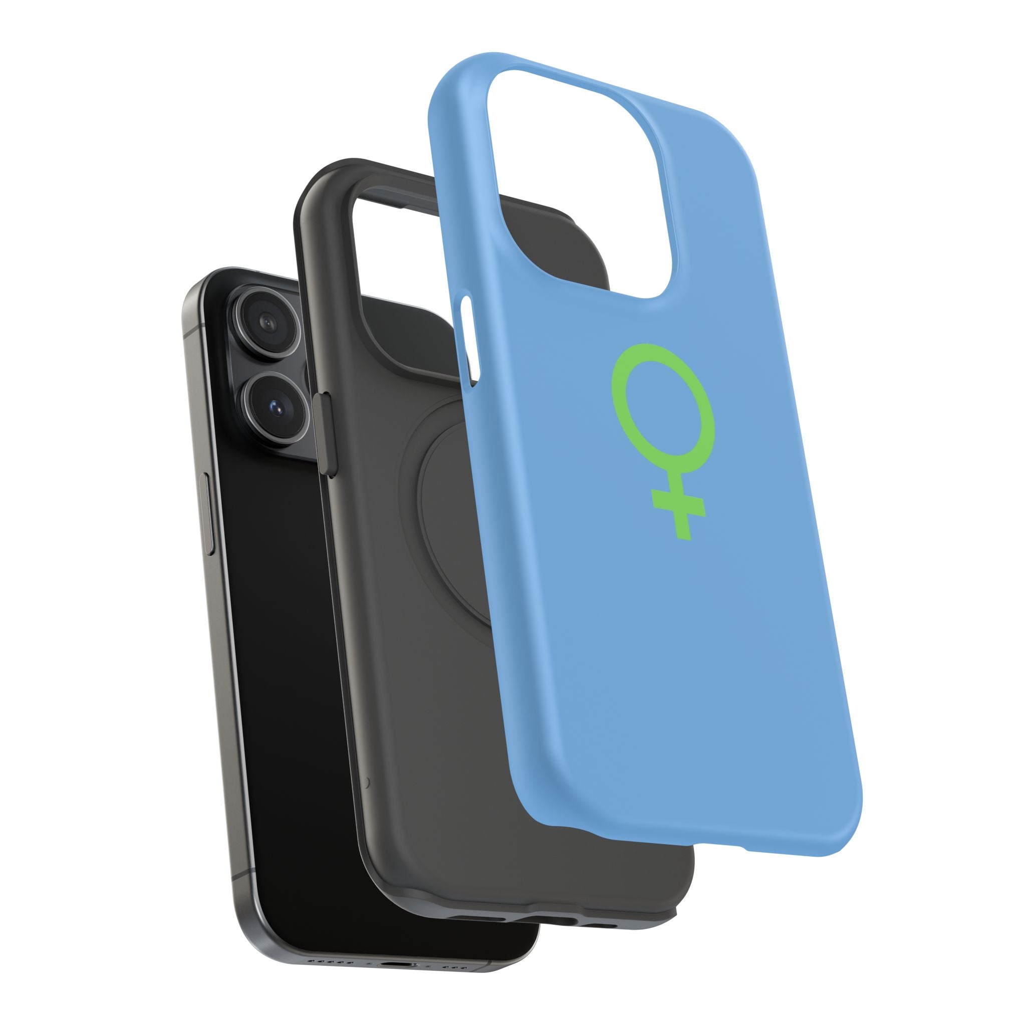 Green Venus Symbol phone case Impact-Resistant Case | Blue silicone protector