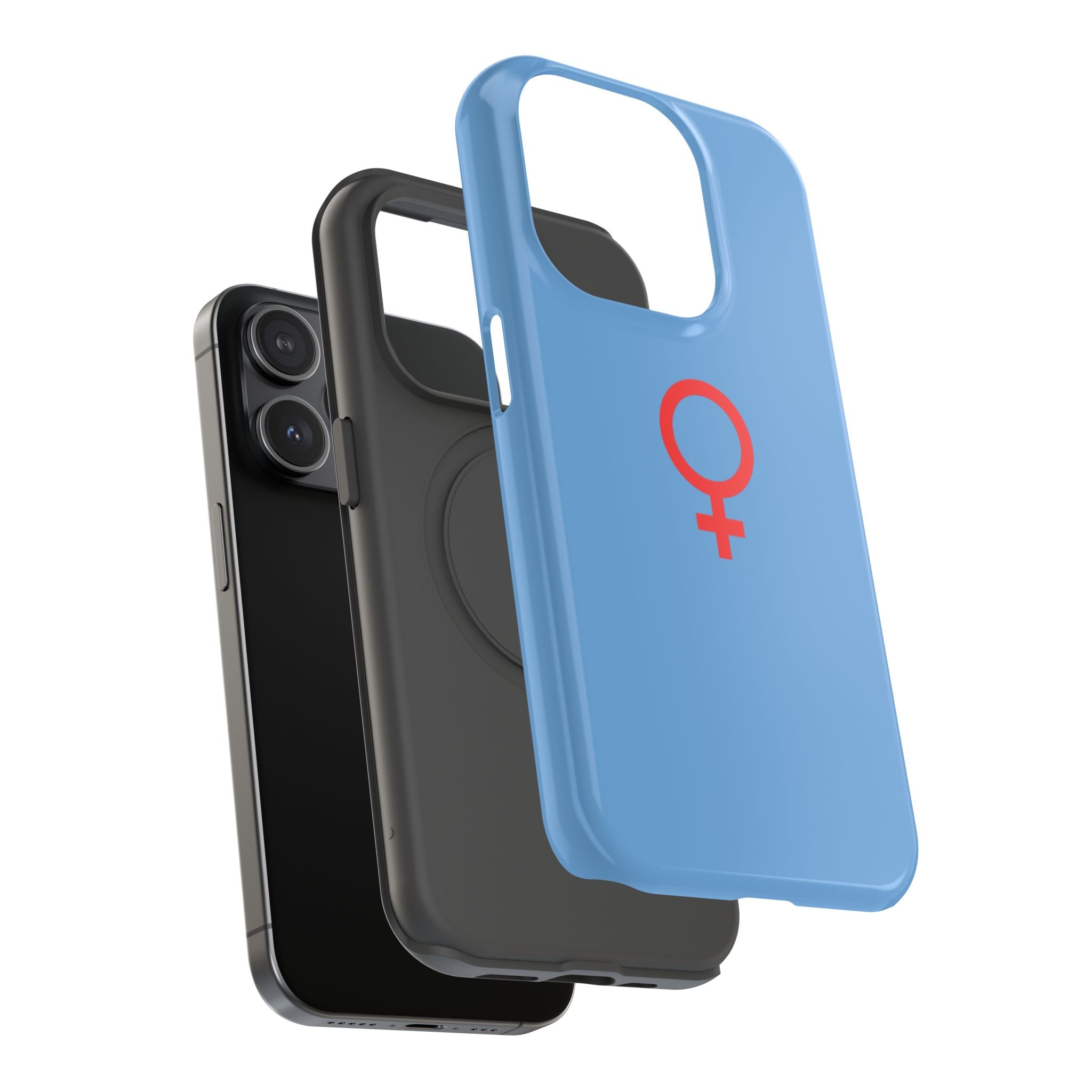 Red Female Symbol Phone Case Impact-Resistant Cases | Blue Feminist Phone Cover
